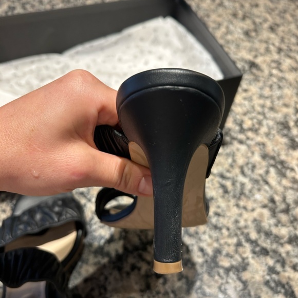 Black Marc Cain Mules with Smocked Straps - size 7.5 - Picture 7 of 8